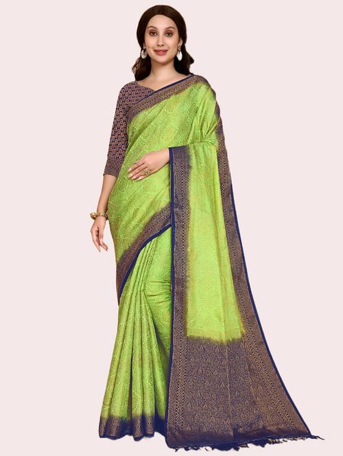 self design woven saree with blouse - 19782757 - Very Small Image - 1