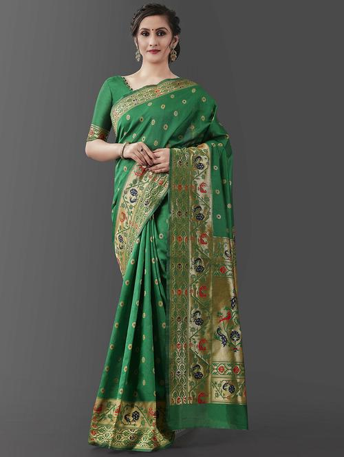 self design zari work saree with blouse - 19782885 - Very Small Image - 1
