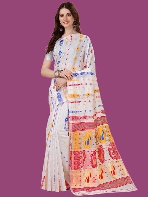self design jamdani saree - 19782940 - Very Small Image - 1