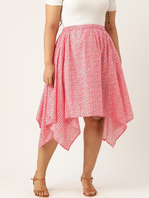 women printed high rise asymmetric skirt - 19784670 - Very Small Image - 1