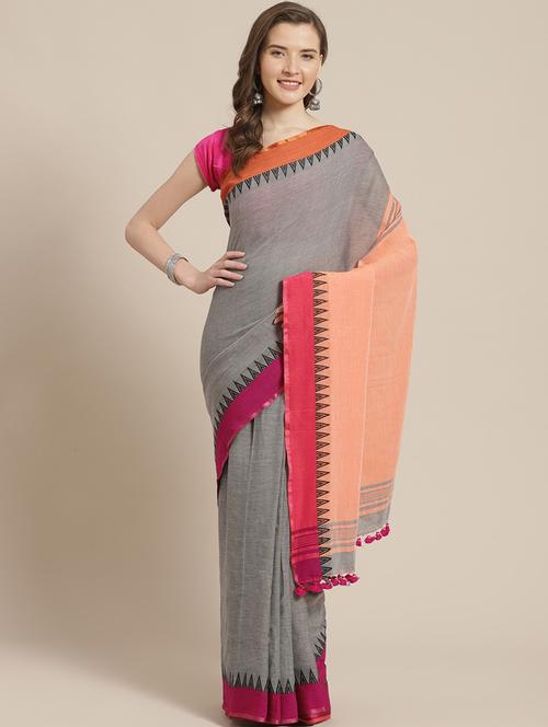 self design woven saree with blouse - 19784971 - Very Small Image - 1