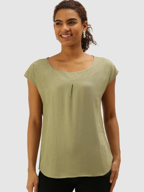 round neck solid regular top - 19790193 - Very Small Image - 1