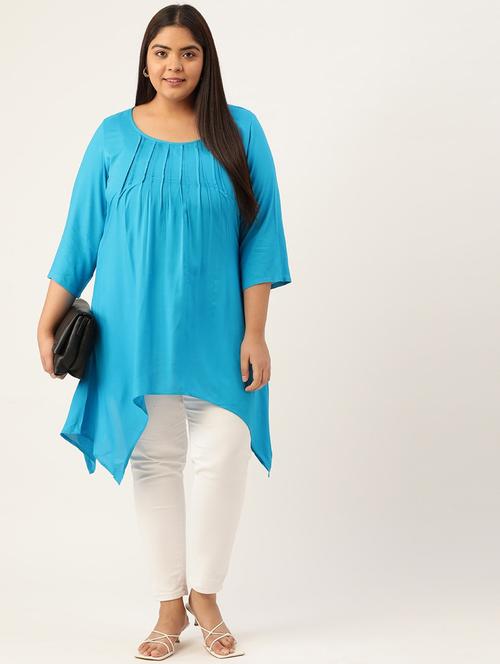 women's asymmetric round neck top - 19795596 - Very Small Image - 1