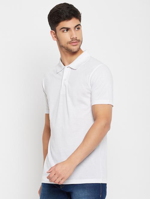 white solid cotton polo t-shirt  - 19795826 - Very Small Image - 1