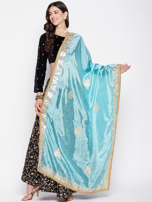 gota patti silk blend dupatta - 19795897 - Very Small Image - 1