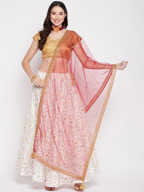 red sequined with gota patti dupatta - 19795921 - Very Small Image - 1