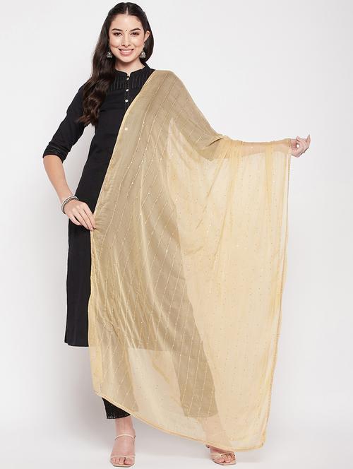 beige poly chiffon dupatta - 19795981 - Very Small Image - 1