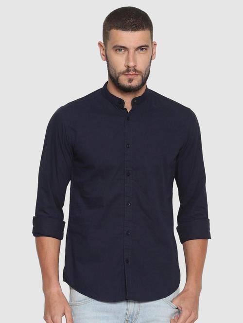 blue cotton casual shirt - 19796302 - Very Small Image - 1