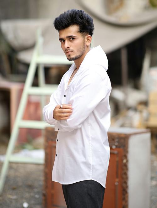 mens solid casual shirt - 19797994 - Very Small Image - 1