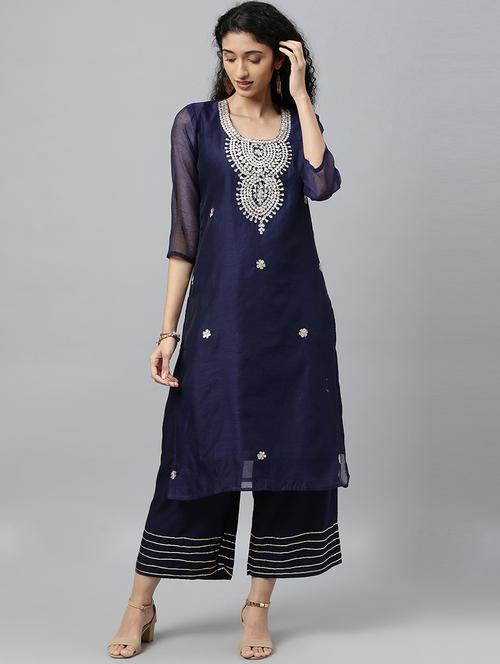 gota work kurta palazzo set - 19801735 - Very Small Image - 1