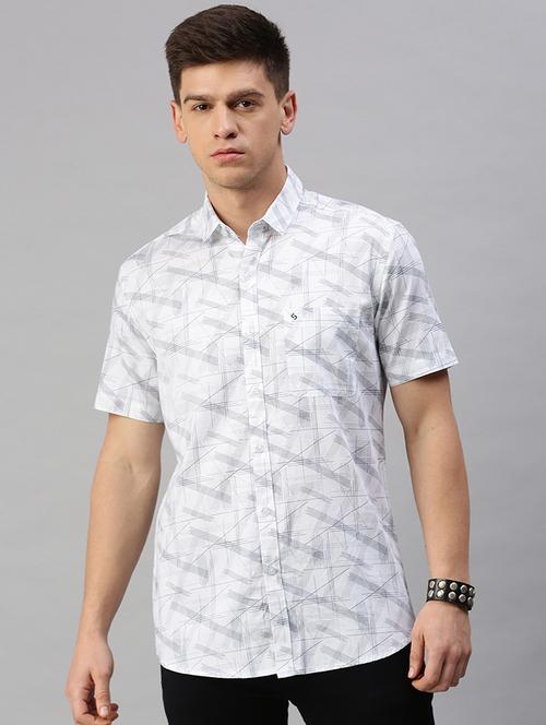 mens geometric casual shirt - 19803362 - Very Small Image - 1
