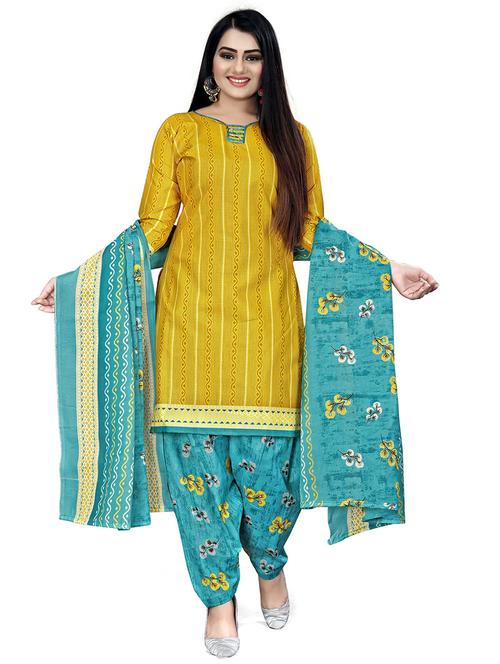 printed unstitched salwar suit set - 19809325 - Very Small Image - 1