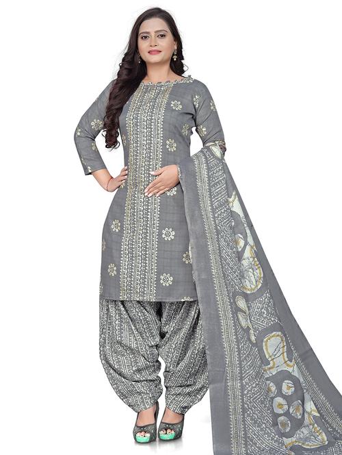 printed unstitched patiyala suit set - 19810520 - Very Small Image - 1