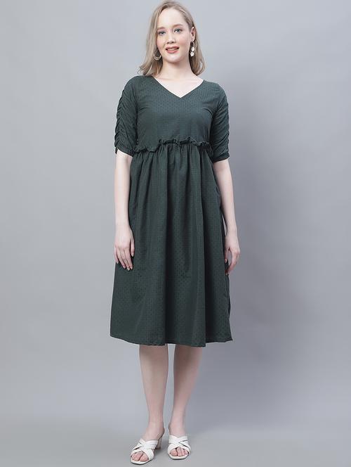 women's fit & flare swiss dots dress - 19810594 - Very Small Image - 1