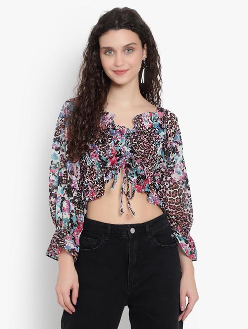 women's crop sweetheart neck top - 19811263 - Very Small Image - 1