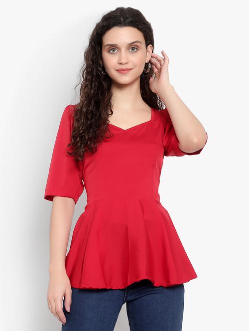 women's peplum sweetheart neck top - 19811284 - Very Small Image - 1