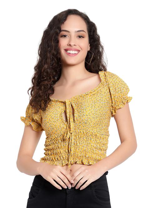 women's crop tie-up neck top - 19811323 - Very Small Image - 1