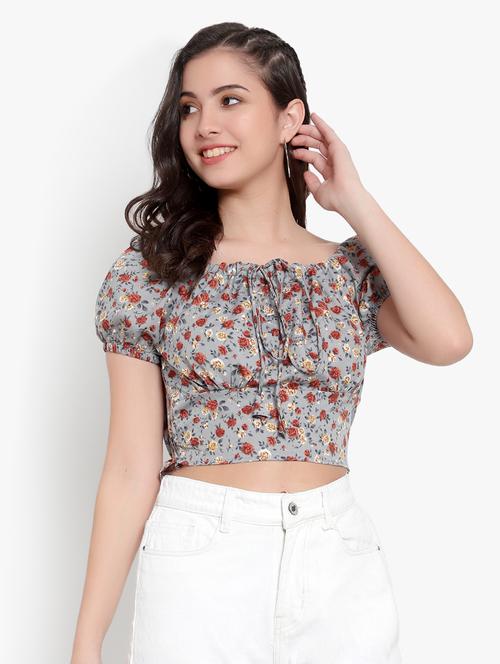 women's crop boat neck top - 19811326 - Very Small Image - 1