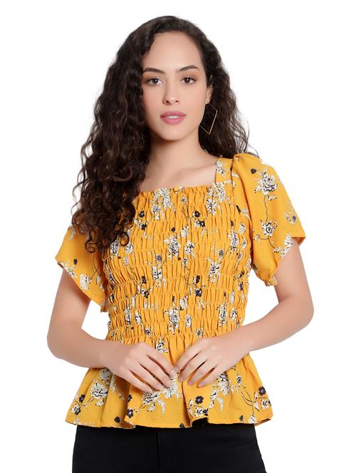 women's peplum square neck top - 19811340 - Very Small Image - 1