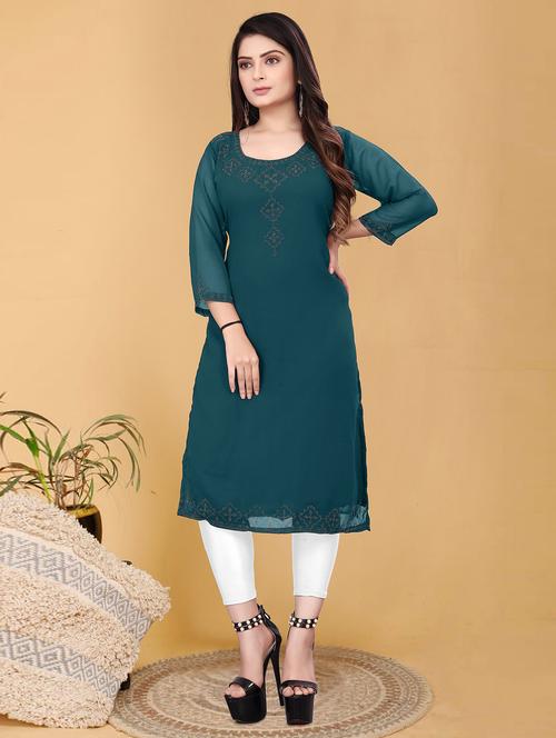 self design a-line kurti - 19812636 - Very Small Image - 1