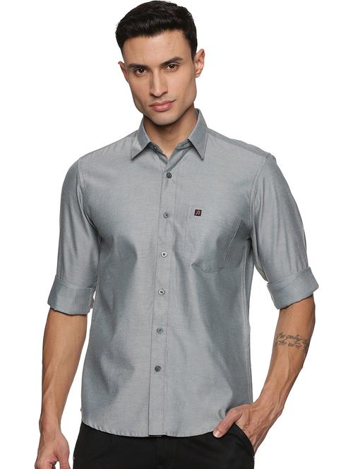 mens solid casual shirt - 19813936 - Very Small Image - 1