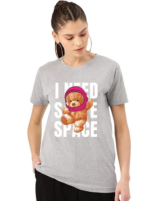 women's front print round neck t-shirt - 19814407 - Very Small Image - 1