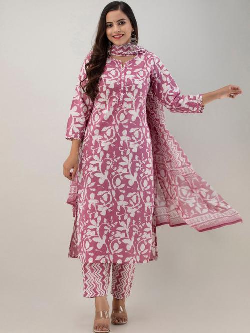 women kurta pant set with dupatta - 19814894 - Very Small Image - 1