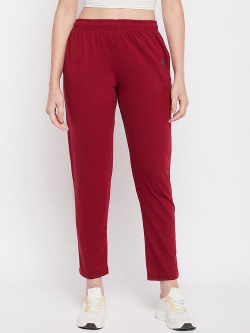 maroon solid track pant  - 19814919 - Very Small Image - 1