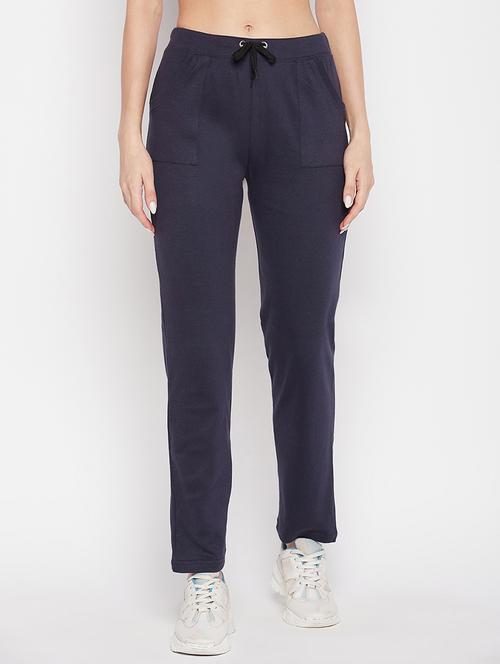 blue solid track pant - 19814924 - Very Small Image - 1