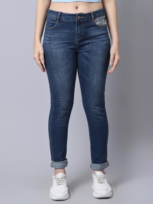 navy blue skinny fit washed jean - 19815043 - Very Small Image - 1