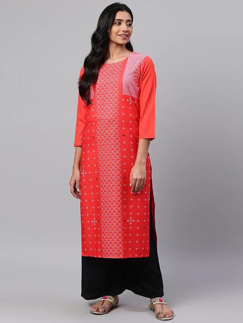 women's straight kurta - 19815778 - Very Small Image - 1