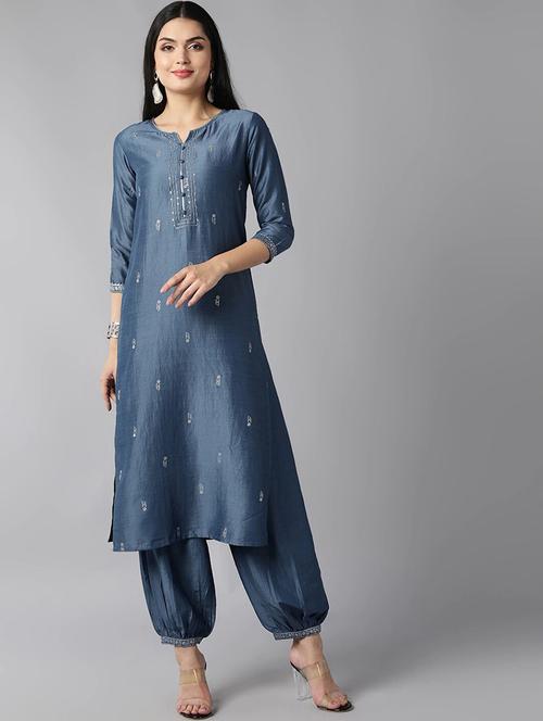 sequin work kurta salwar set - 19816330 - Very Small Image - 1