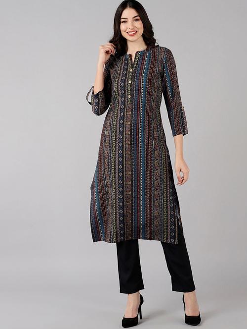 self design kurta pant set - 19816364 - Very Small Image - 1