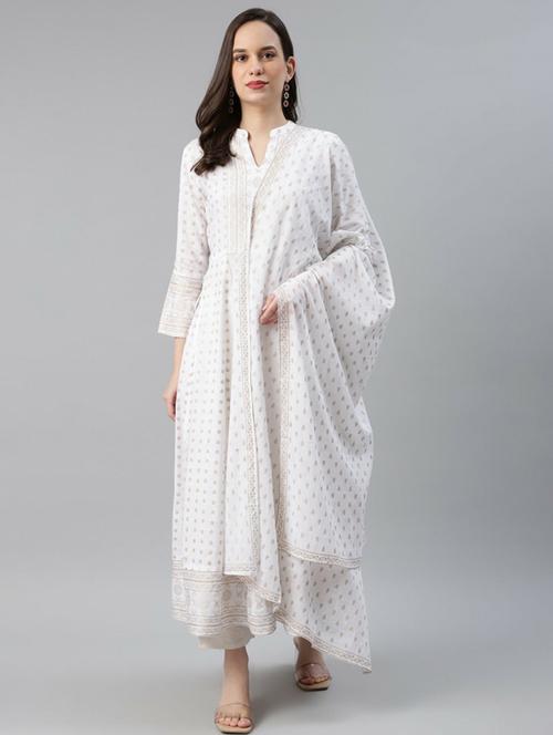 printed kurta dupatta set - 19816770 - Very Small Image - 1