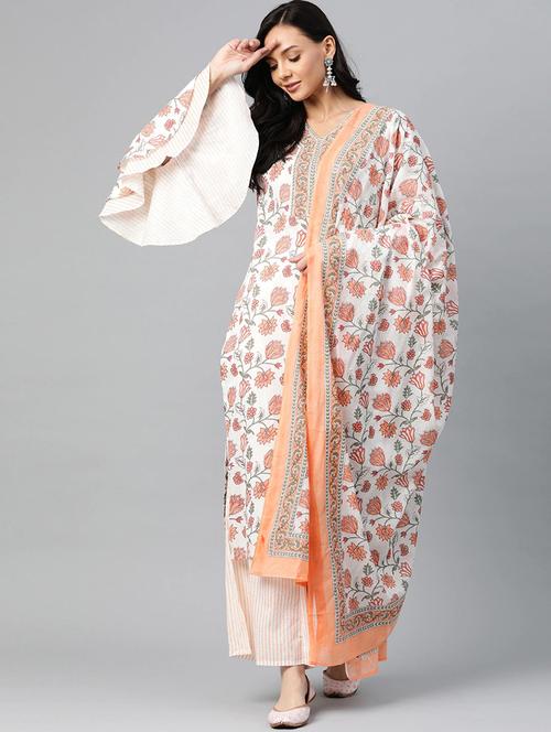 printed kurta pant set with dupatta   - 19817006 - Very Small Image - 1