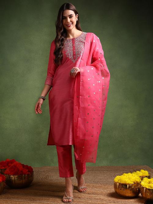 embroidery work suit set - 19817447 - Very Small Image - 1