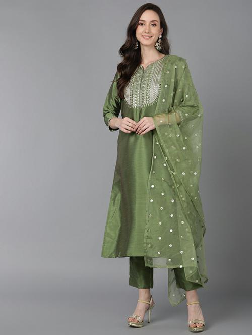 embroidery work suit set - 19817452 - Very Small Image - 1