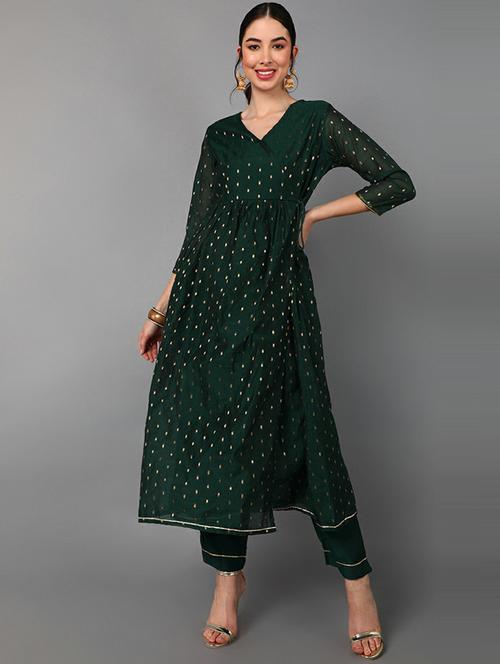 self design kurta pant set - 19817748 - Very Small Image - 1