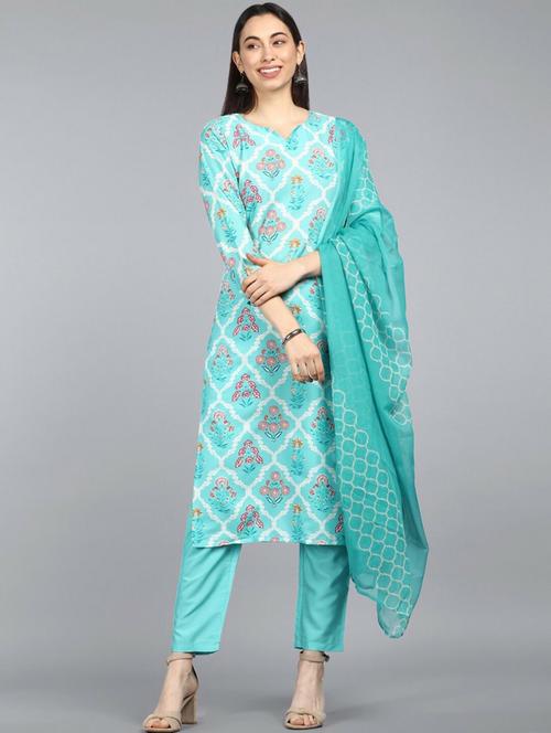 printed kurta pant with dupatta set - 19818021 - Very Small Image - 1