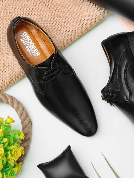 black leather lace-up derby - 19818906 - Zoom Image - 3