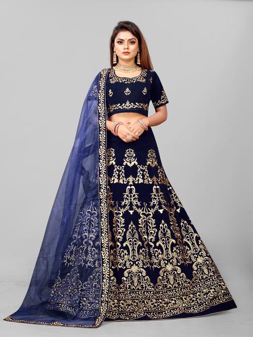 embroidered semi-stitched lehenga choli with dupatta - 19819009 - Very Small Image - 1