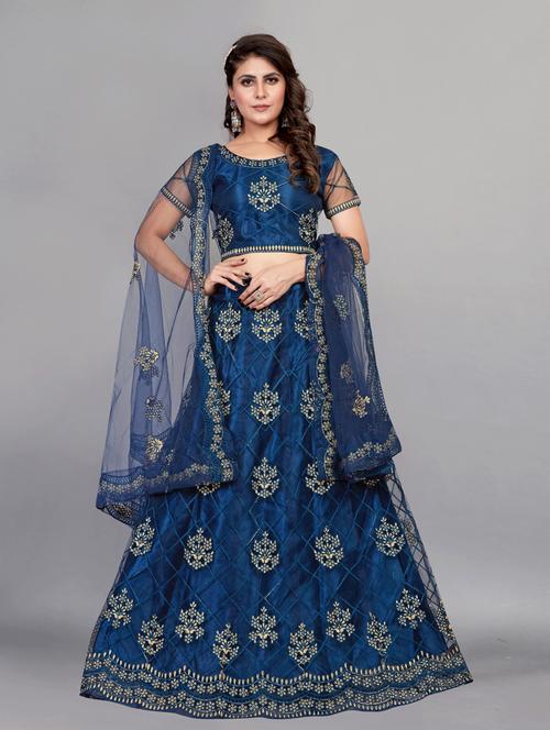 embroidered semi-stitched lehenga choli with dupatta - 19819990 - Very Small Image - 1