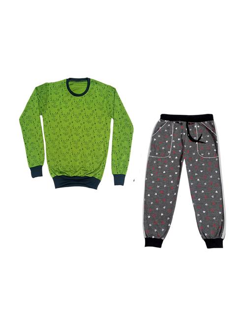 round neck printed full length set - 19820452 - Very Small Image - 1