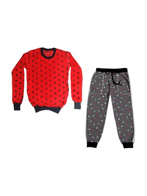 round neck printed full length set - 19820454 - Very Small Image - 1