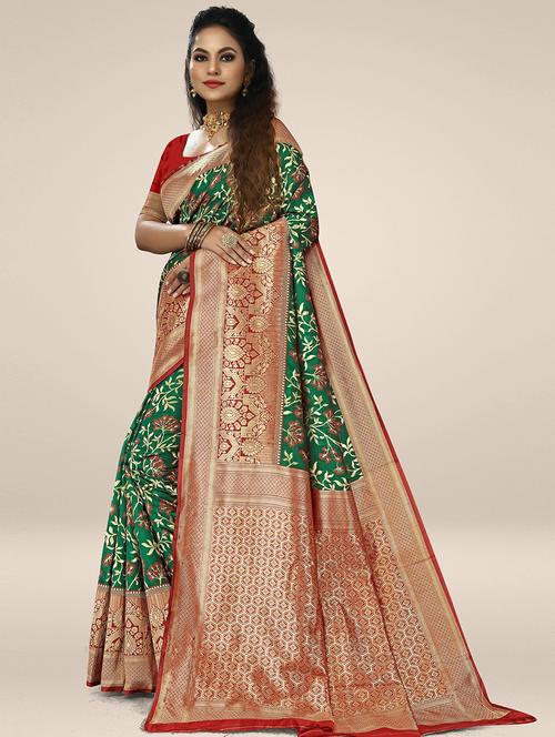 women's banarasi saree - 19825638 - Very Small Image - 1