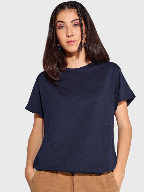 women's plain round neck t-shirt - 19826390 - Very Small Image - 1