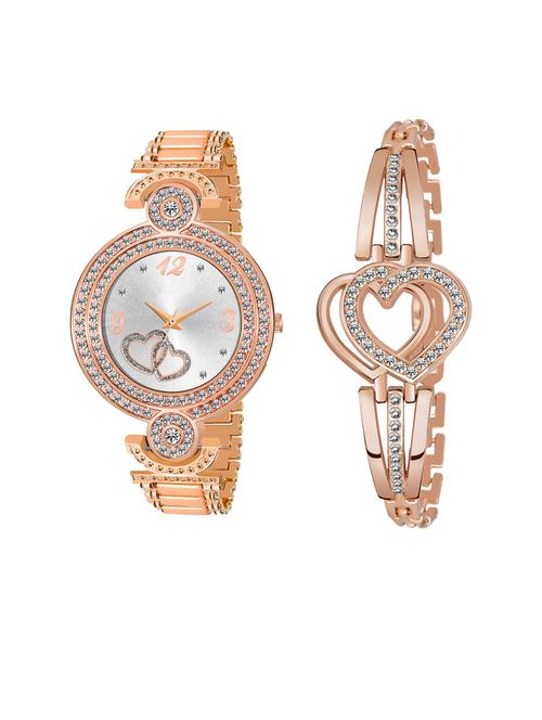 niyatinx women's analog watch & bracelet combo - 19828365 - Very Small Image - 1