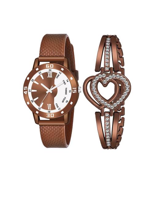 niyatinx women's analog watch & bracelet combo - 19828717 - Very Small Image - 1