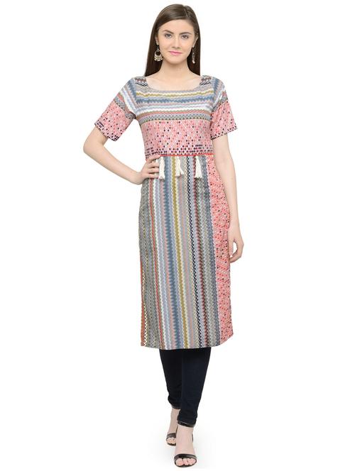 multi colored printed straight kurta - 19832300 - Very Small Image - 1