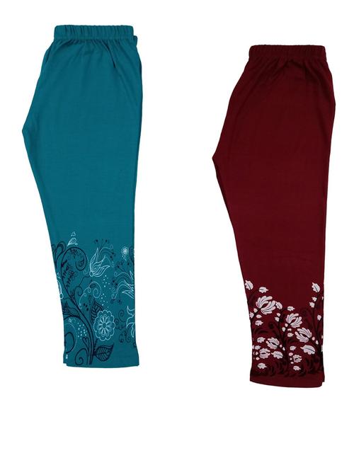 pack of 2 multi colored printed three-fourth - 19833121 - Very Small Image - 1